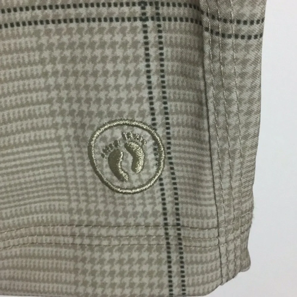 Vintage Hang‎ Ten golf shorts men’s 32 houndstooth tan Glen plaid preppy poet